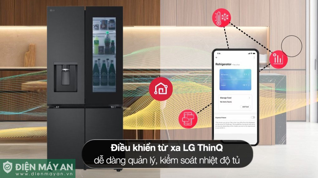 Tủ lạnh LG Inverter 576 lít Multi Door InstaView LFD58BLMAI